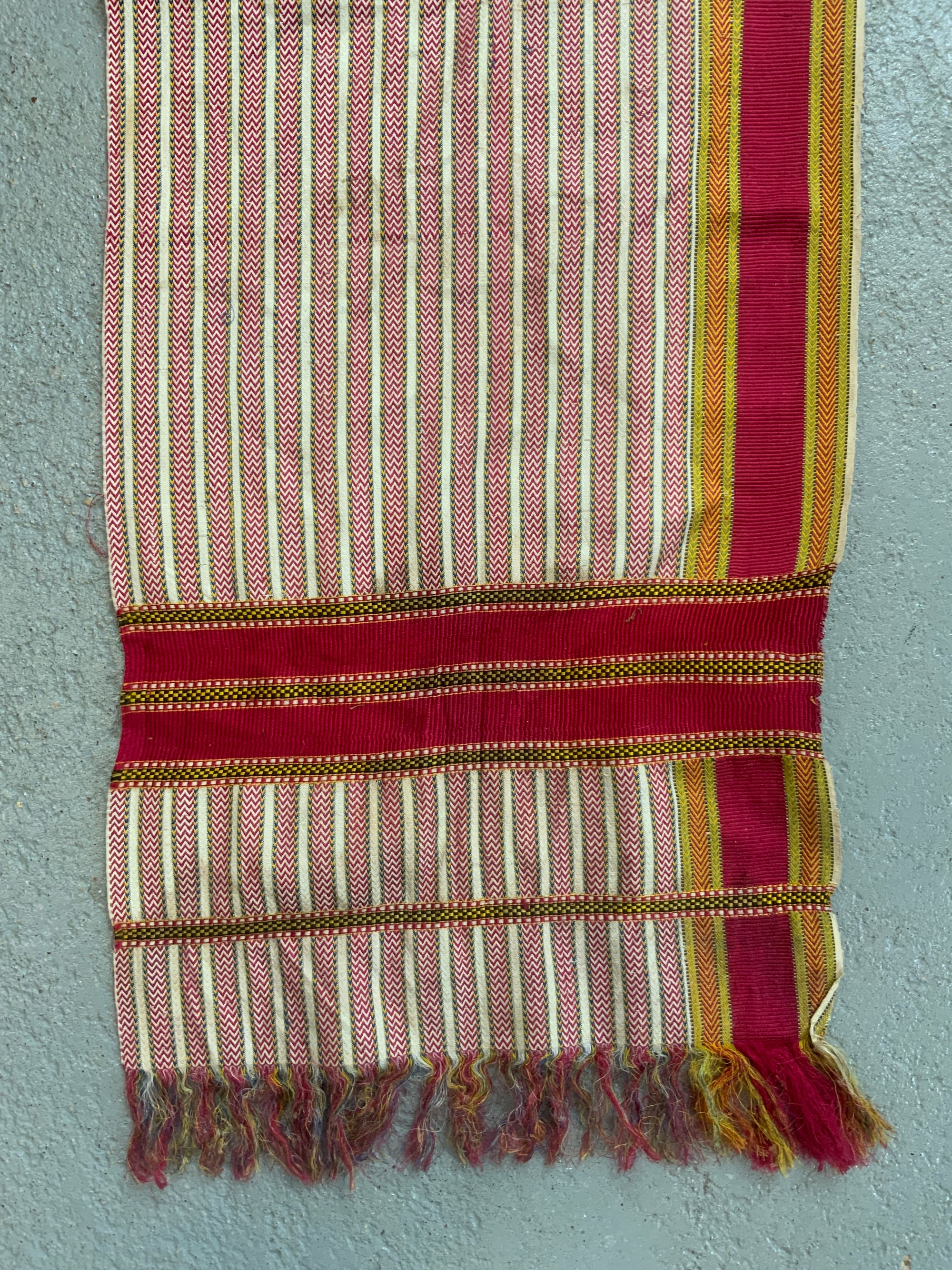 Bahawalpur or Hyderabad warp faced silk waist cloth (252 x 29cm)