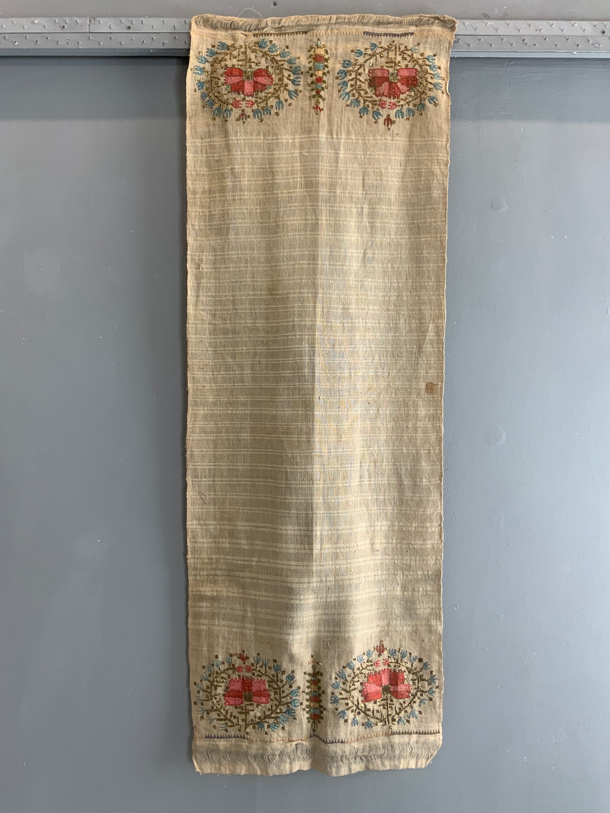 Turkish Ottoman embroidered towel (132 x 46cm)