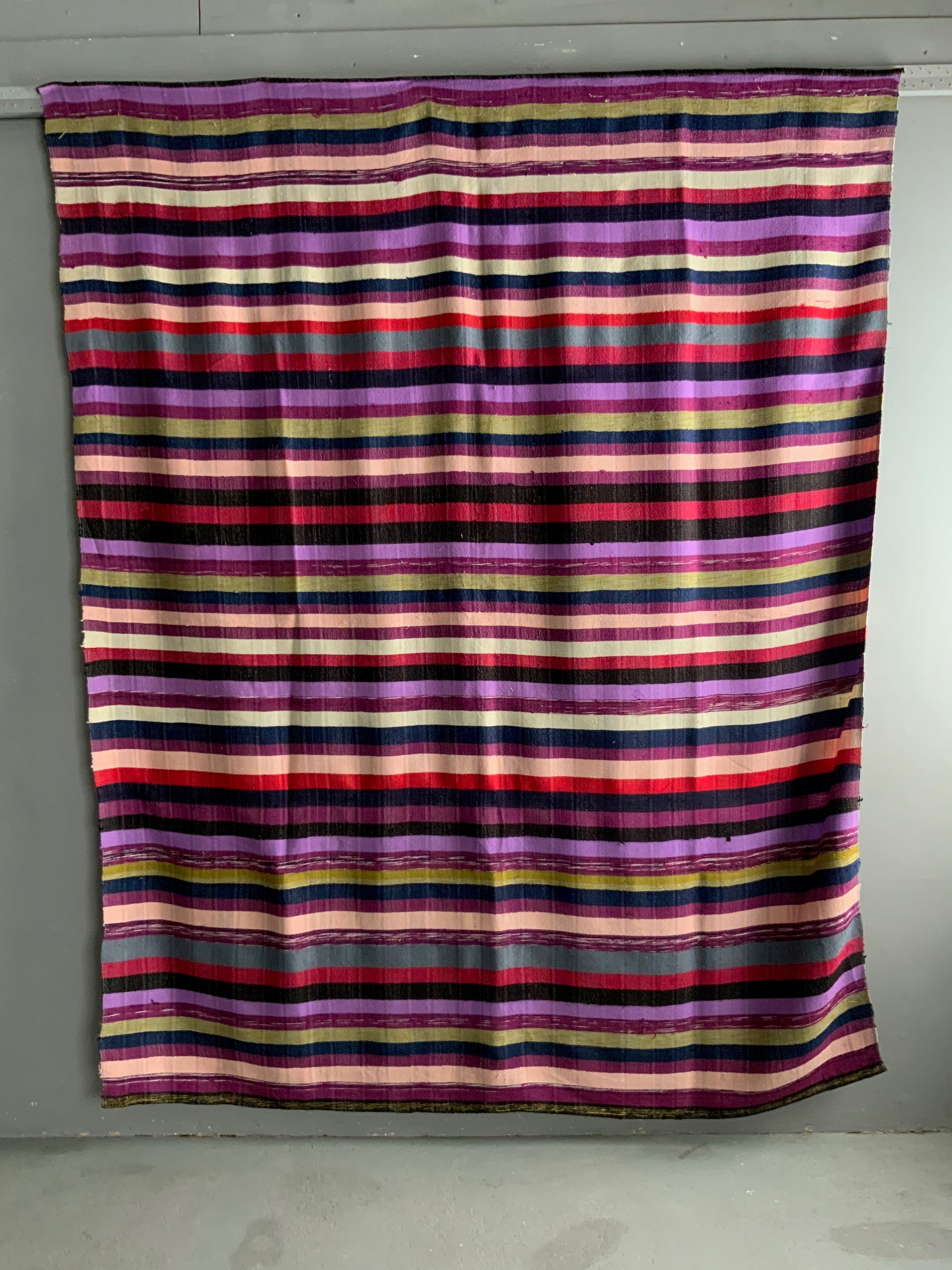 Turkish plainweave vintage mercerised cotton blanket / throw (228 x 182cm)