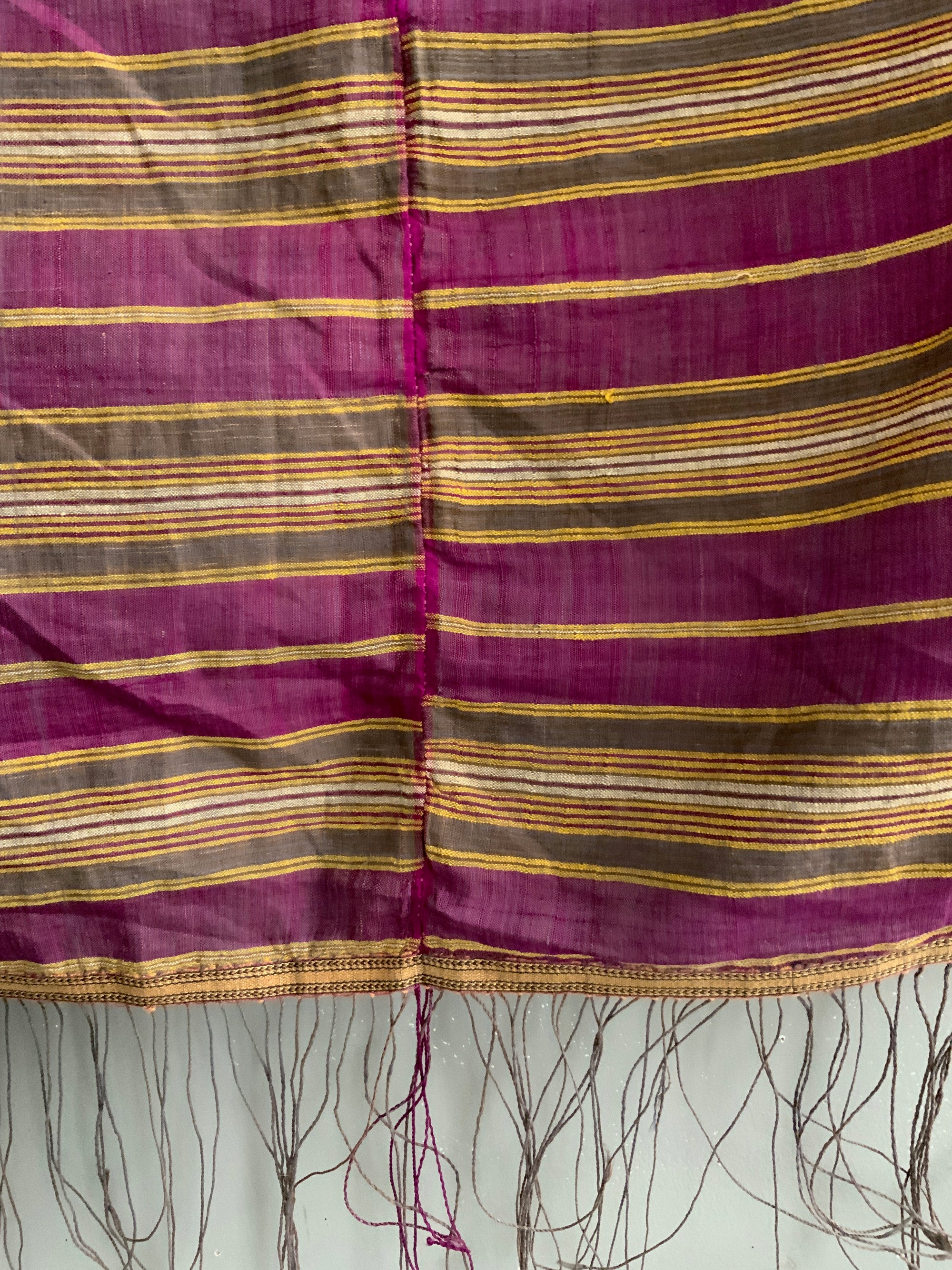 Hyderabad vintage silk / cotton shawl (206 x 115cm) *AF