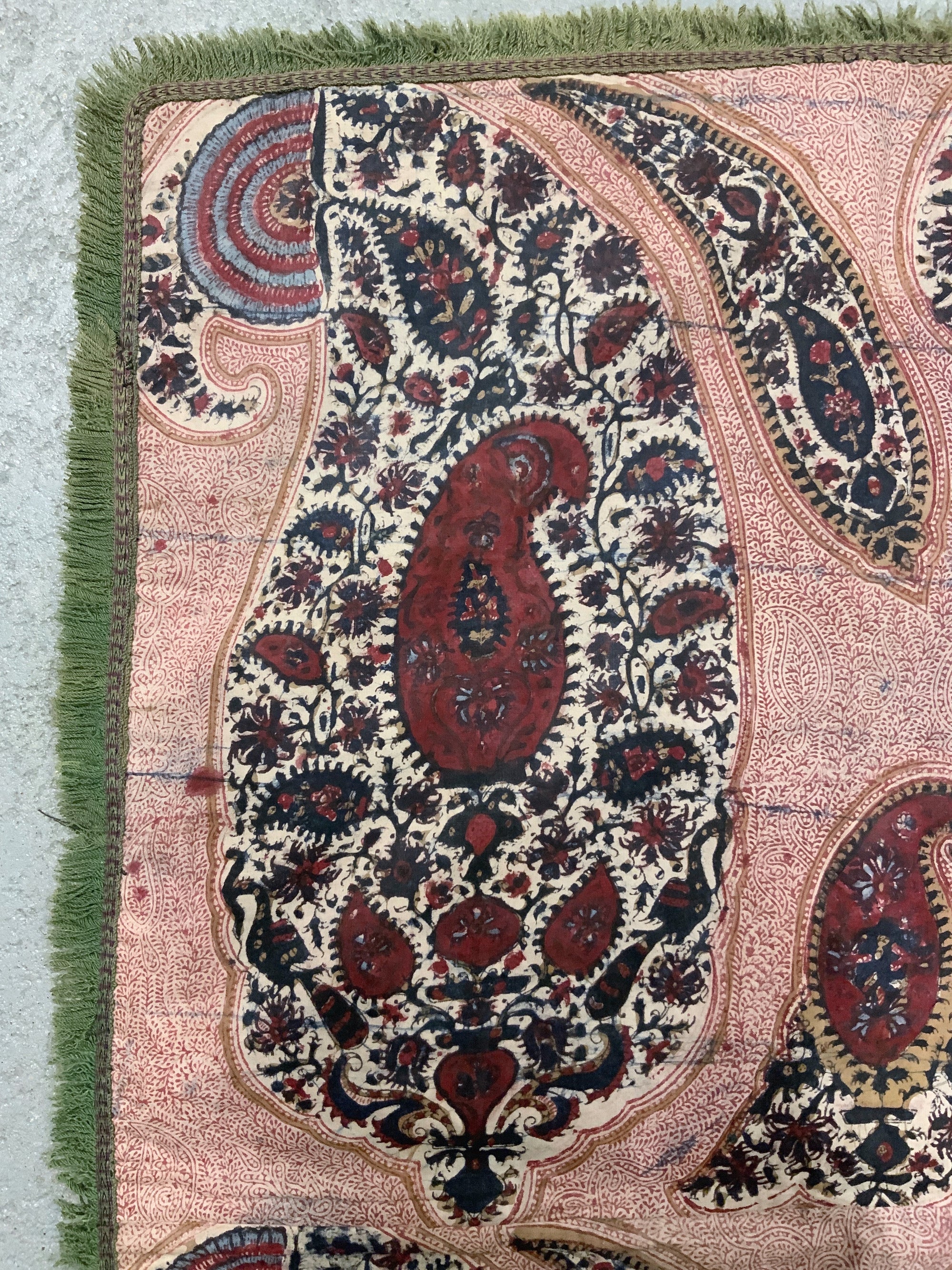 Indian Coromandel antique kalamkari chintz palampore fragment (87 x 113cm)