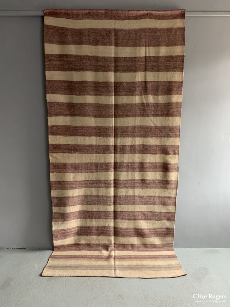 Turkish Pale Striped Flatweave Mid Cent Flatweave